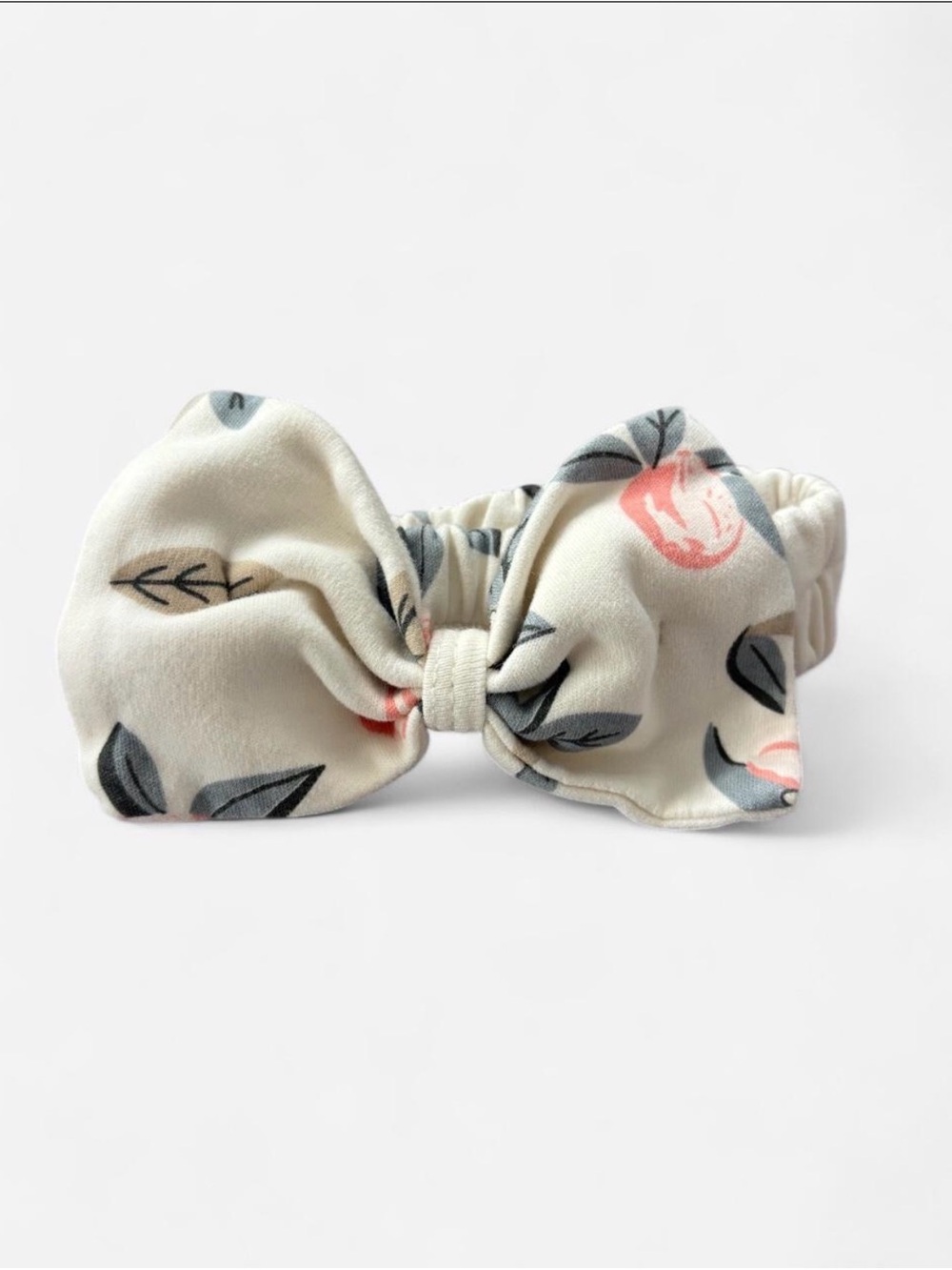 Cream Floral Bow Headband for Baby Girls